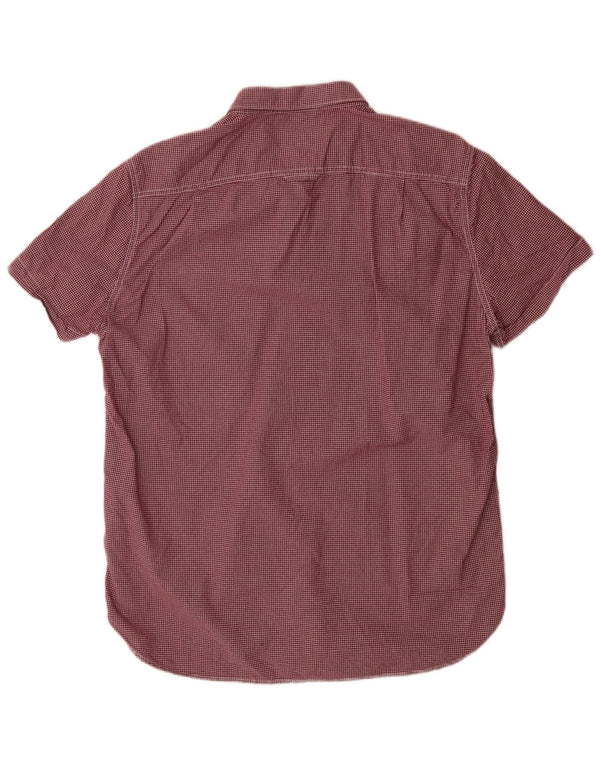 Superdry muška majica kratkih rukava 2XL tamnocrveni pamuk od ginghama