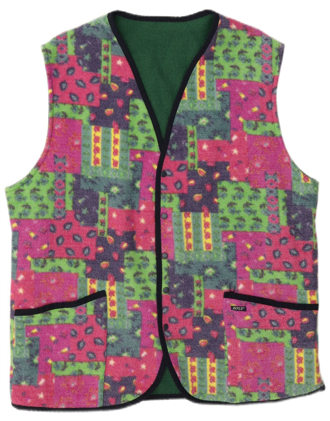 Muška reverzibilna flis majica za pušku UK 40, veliki raznobojni patchwork