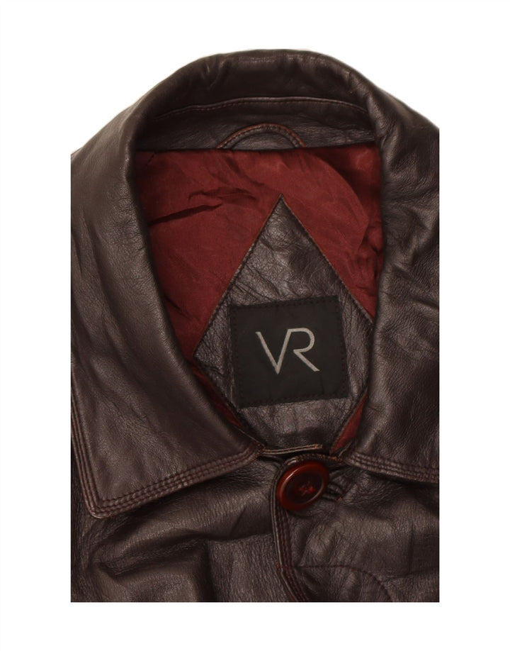 VINTAGE Mens Leather Coat IT 50 Large Brown Leather Vintage Vintage and Second-Hand Vintage from Messina Hembry 