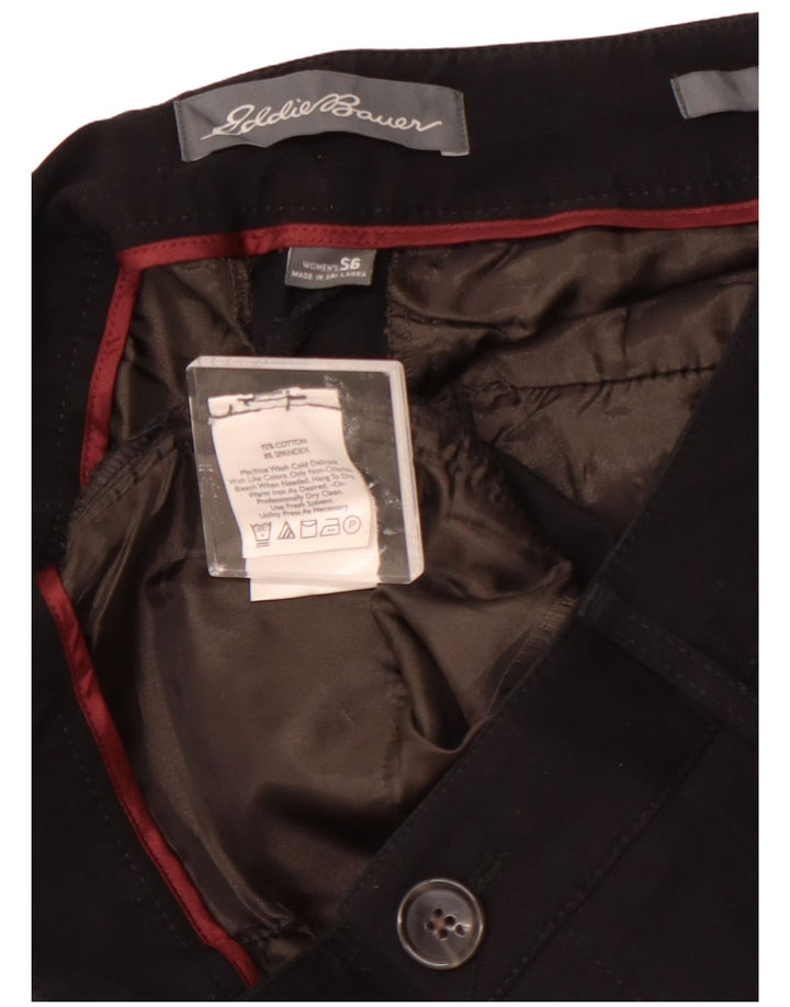 EDDIE BAUER Ženske ležerne hlače s oblinama US 6 srednje veličine W28 L29 crne