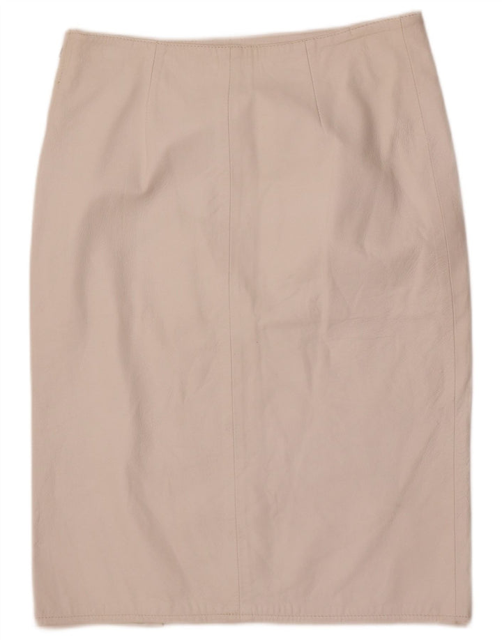 Vintage ženska kožna suknja IT 48 XL W32 bijela