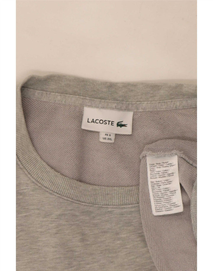 Lacoste muška majica s kratkim rukavima, džemper, veličina 8 3XL, sivi flekasti pamuk