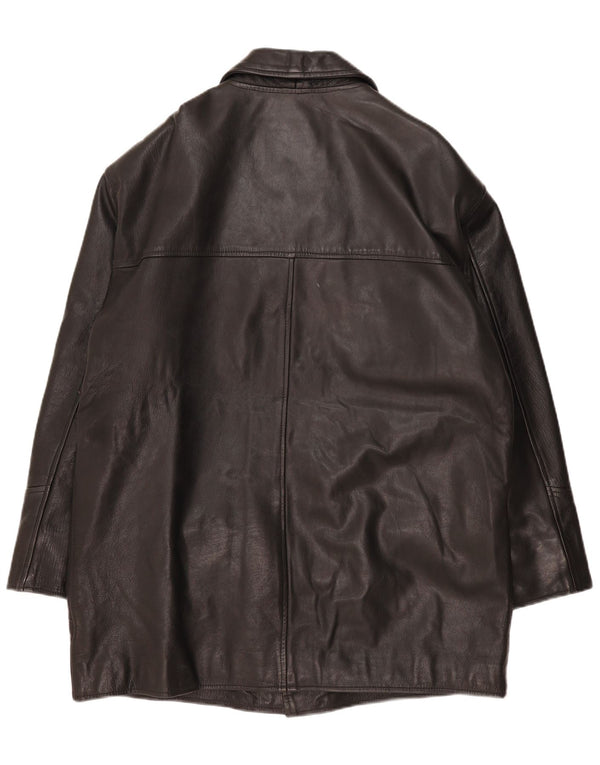 Ciro Citterio muški kožni kaput UK 44 2XL crni kožni stripovi