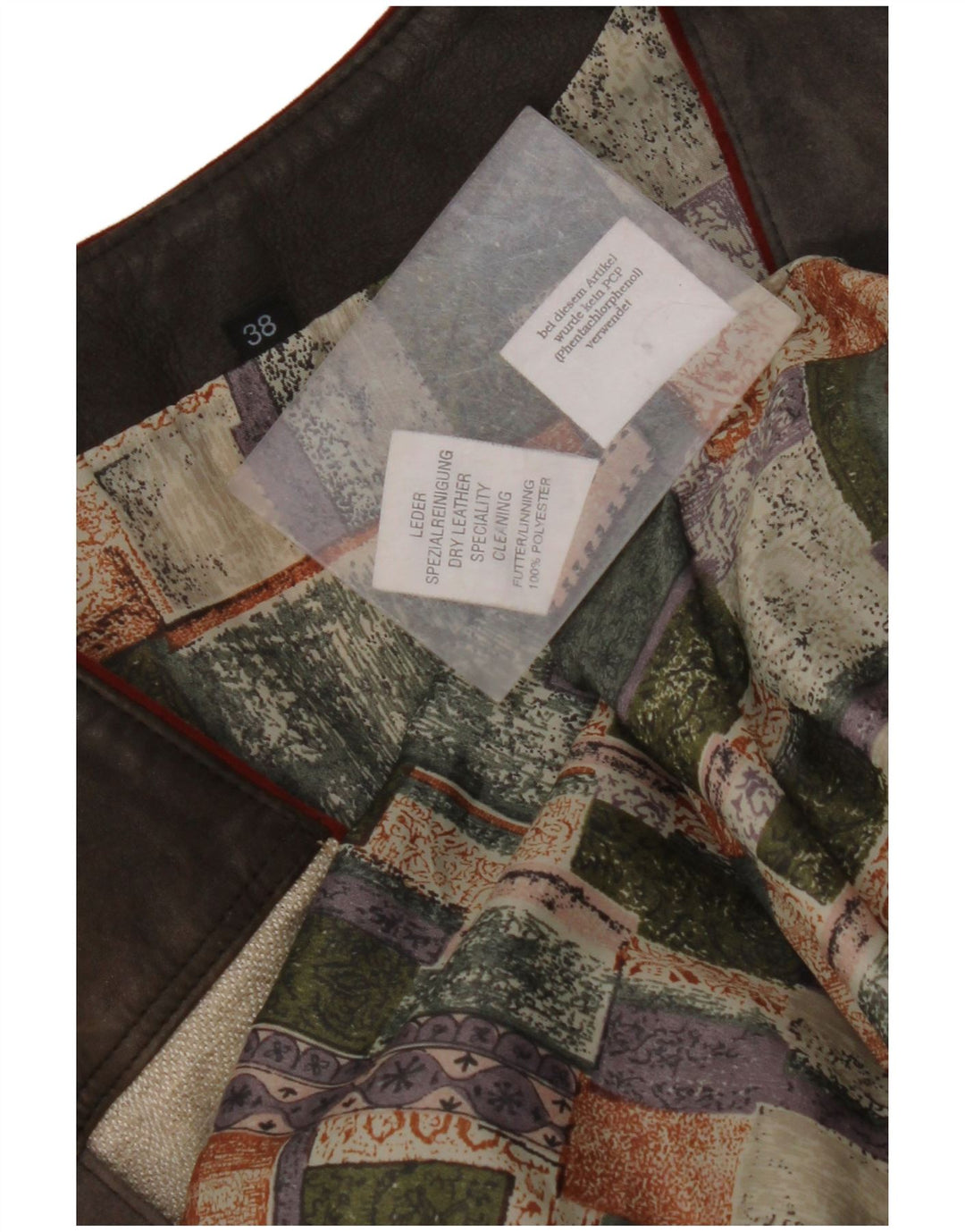 VINTAGE Ženska grafička jakna od brušene kože EU 38 srednje raznobojne boje