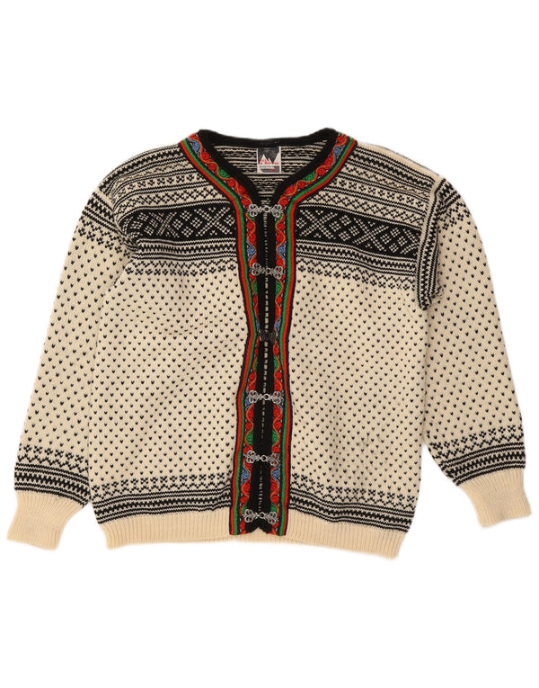 DALE OF NORWAY Ženski kardigan džemper UK 14 Medium Off White Fair Isle