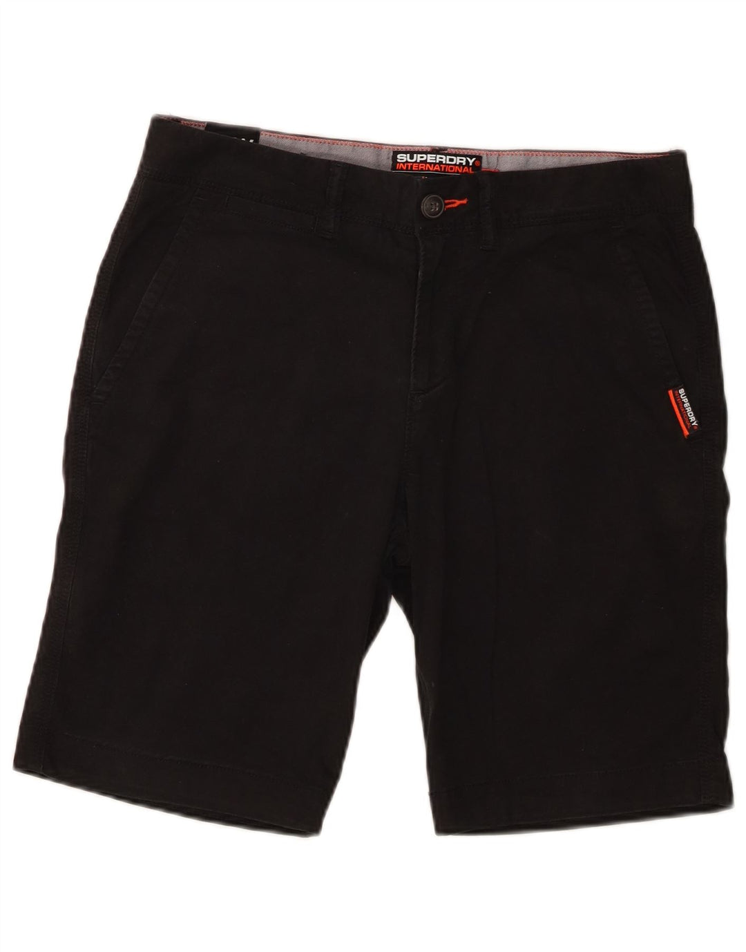 Superdry muške uske chino kratke hlače W30 Srednje crni pamuk