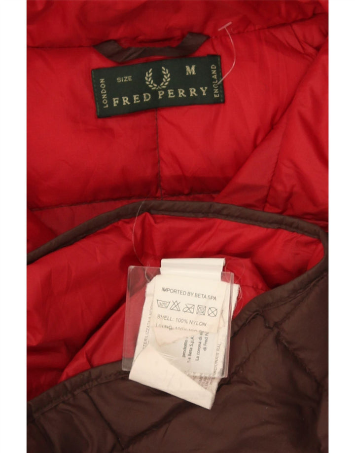 Fred Perry muška podstavljena jakna s kapuljačom UK 38 srednje smeđi najlon