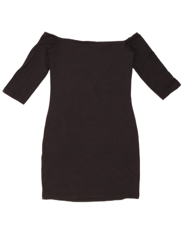 ADIDAS ženska haljina s otvorenim ramenima 3/4 rukava UK 8 Mala crna pamučna