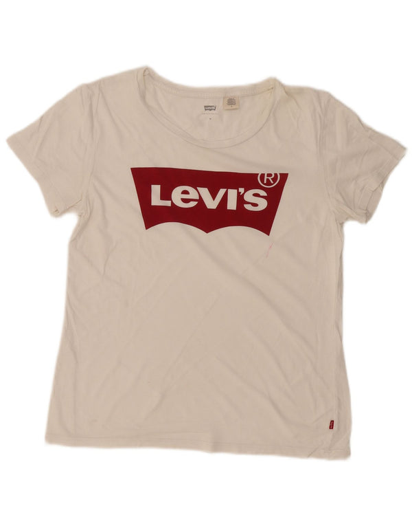 LEVI'S ženska majica kratkih rukava s grafičkim motivima UK 12 srednje bijele boje