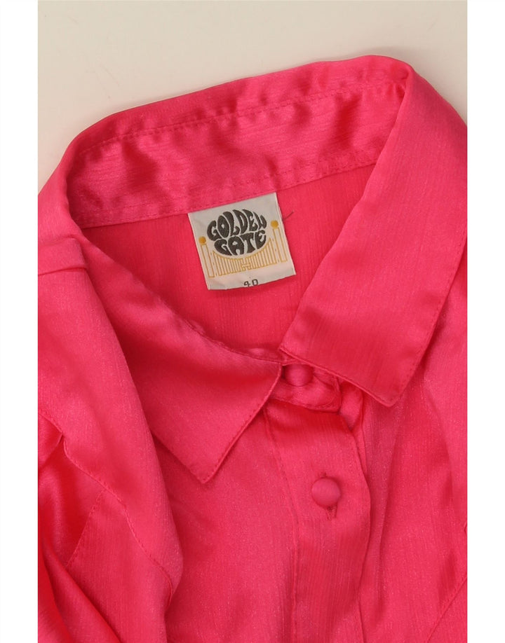 GOLDEN GATE Womens 3/4 Sleeve Shirt Blouse EU 40 Medium Pink Polyester Vintage Golden Gate and Second-Hand Golden Gate from Messina Hembry 