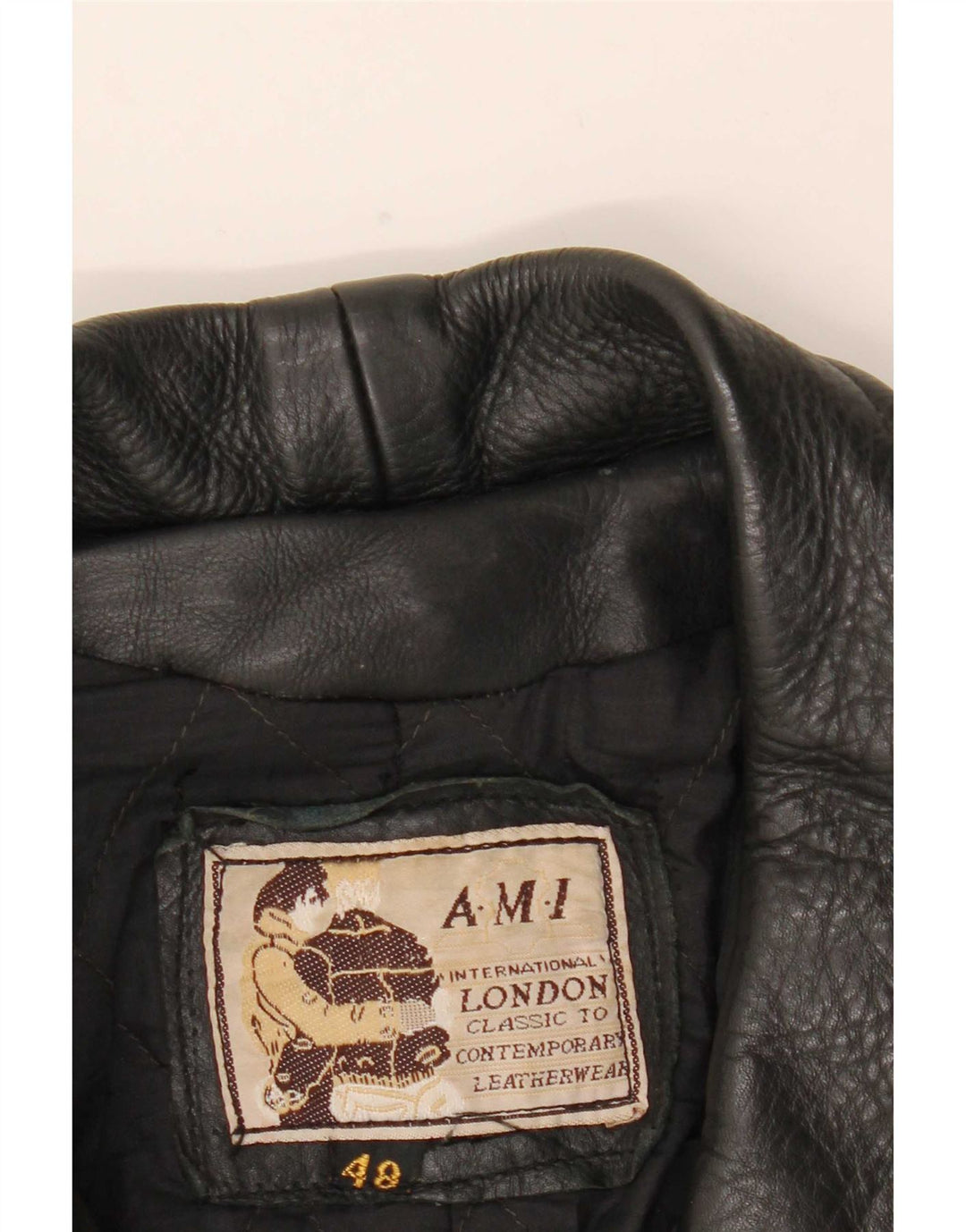 AMI muška kožna biciklistička jakna UK 48 4XL crna