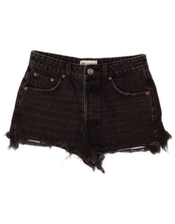Zara ženske traper vruće hlačice visokog struka EU 34 2XS W24 sive