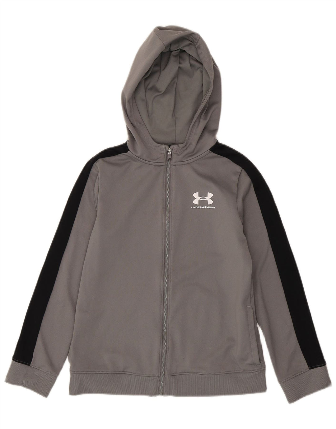 Under Armour pulover s kapuljačom na patentni zatvarač 9-10 godina srednje sive boje