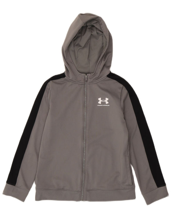 Under Armour pulover s kapuljačom na patentni zatvarač 9-10 godina srednje sive boje