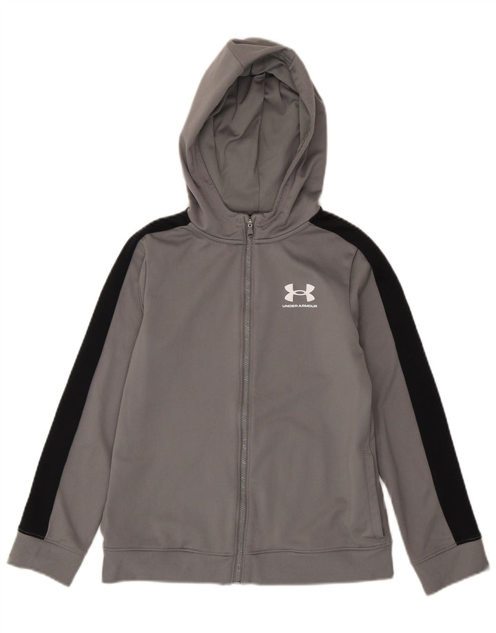 Under Armour pulover s kapuljačom na patentni zatvarač 9-10 godina srednje sive boje