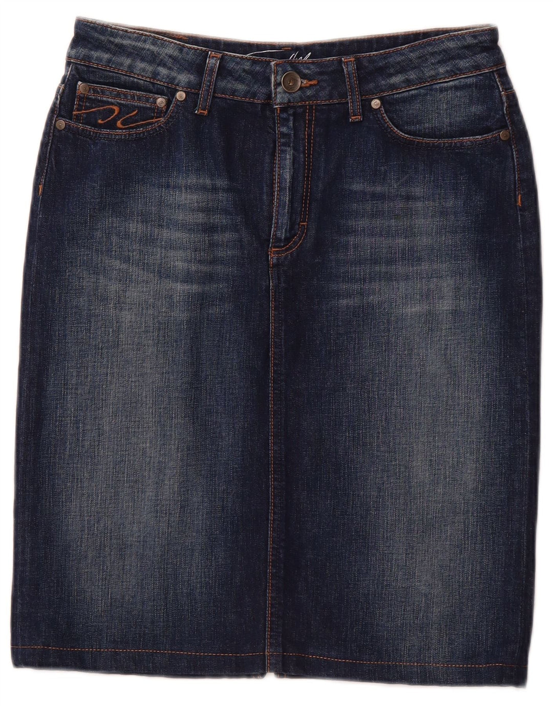 TOMMY HILFIGER ženska traper suknja US 10 Large W30 tamnoplavi pamuk