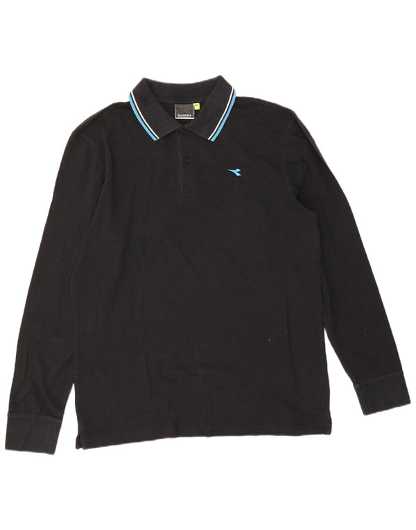 Diadora muška polo majica dugih rukava XL crni pamuk