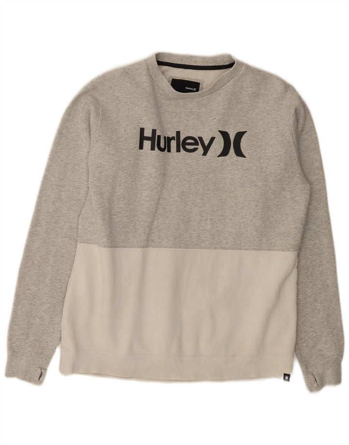 Muški džemper Hurley Graphic Sweatshirt Srednje sivi pamuk u blokovima boja