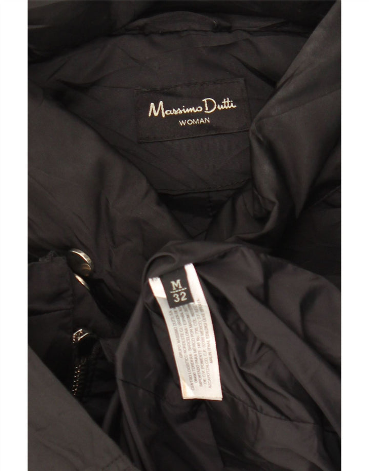 Ženska vjetrovka s kapuljačom Massimo Dutti UK 14 srednji crni poliester