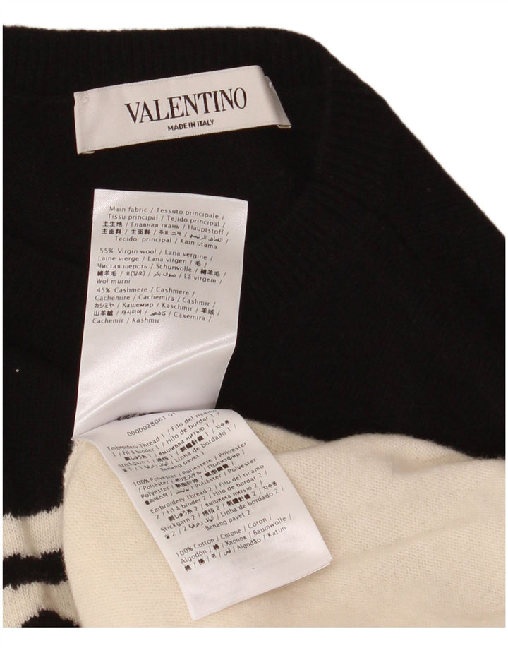 Valentino ženski džemper s okruglim izrezom UK 12 Medium Off White Classic