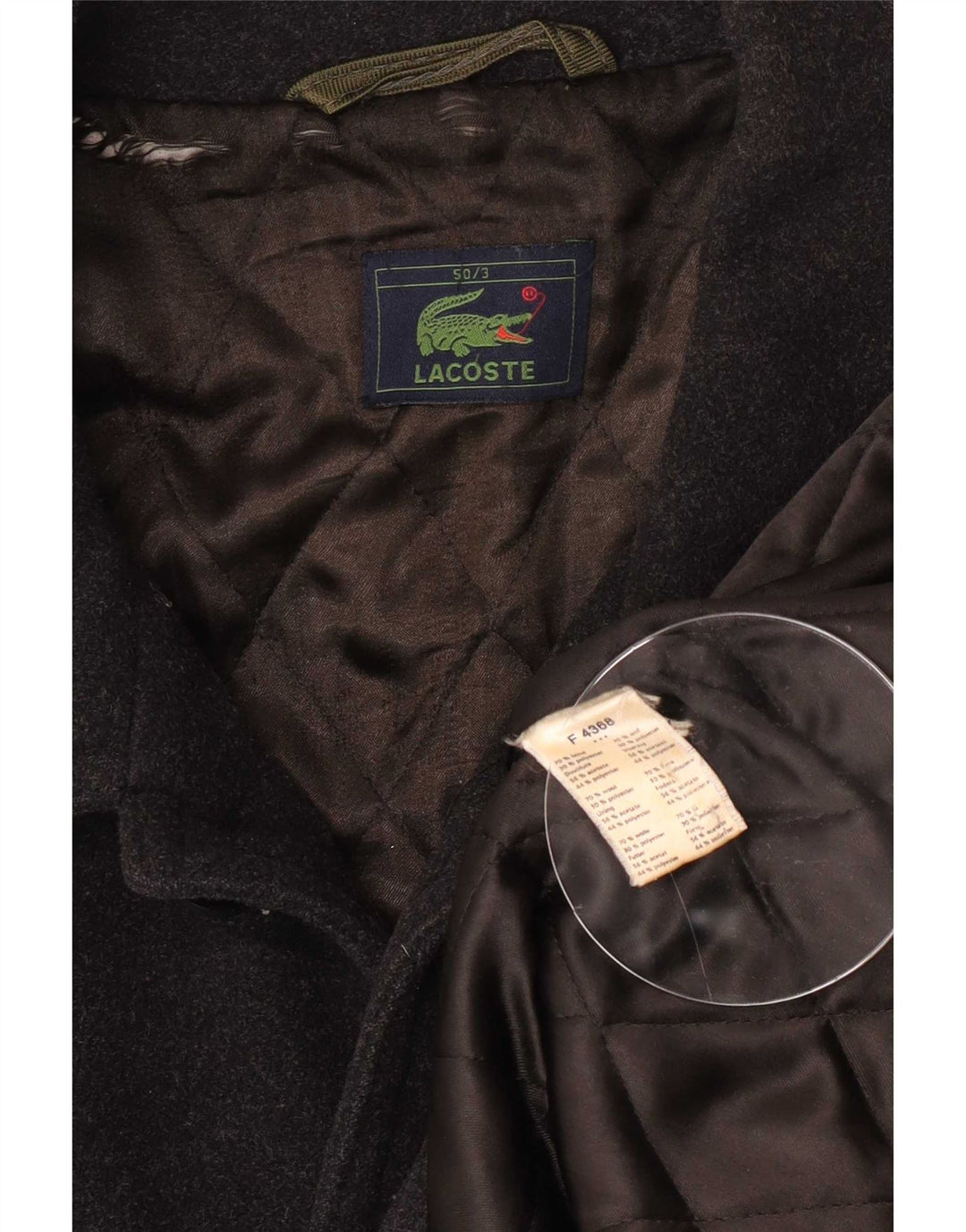 Lacoste muški kaput IT 50 veliki crni vuneni