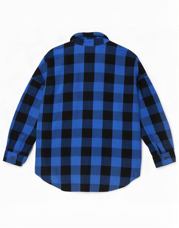 Zara ženska prevelika košulja od flanela UK 16 Large Blue Gingham viskoza