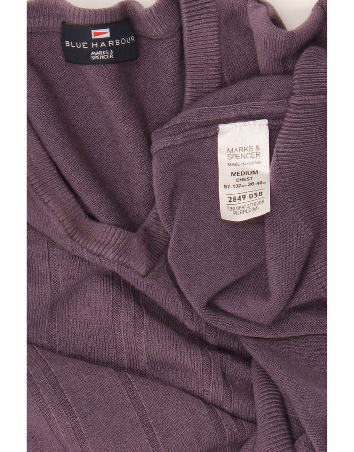 Marks & Spencer ženski džemper s V-izrezom UK 14 srednje ljubičasta