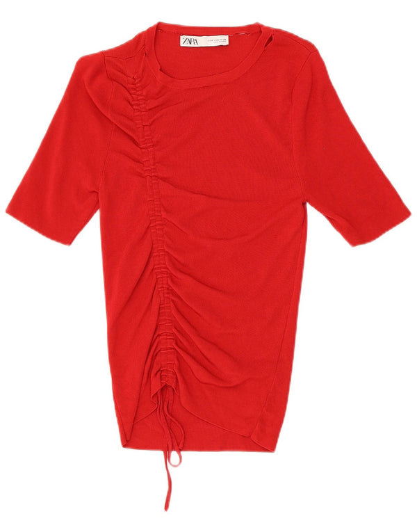 Zara ženski vrh bluze UK 8 Small Red