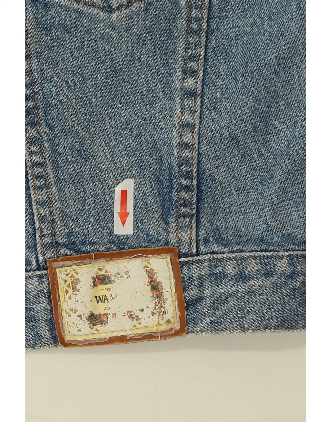 Wampum ženska crop traper jakna UK 16 Large Blue Cotton