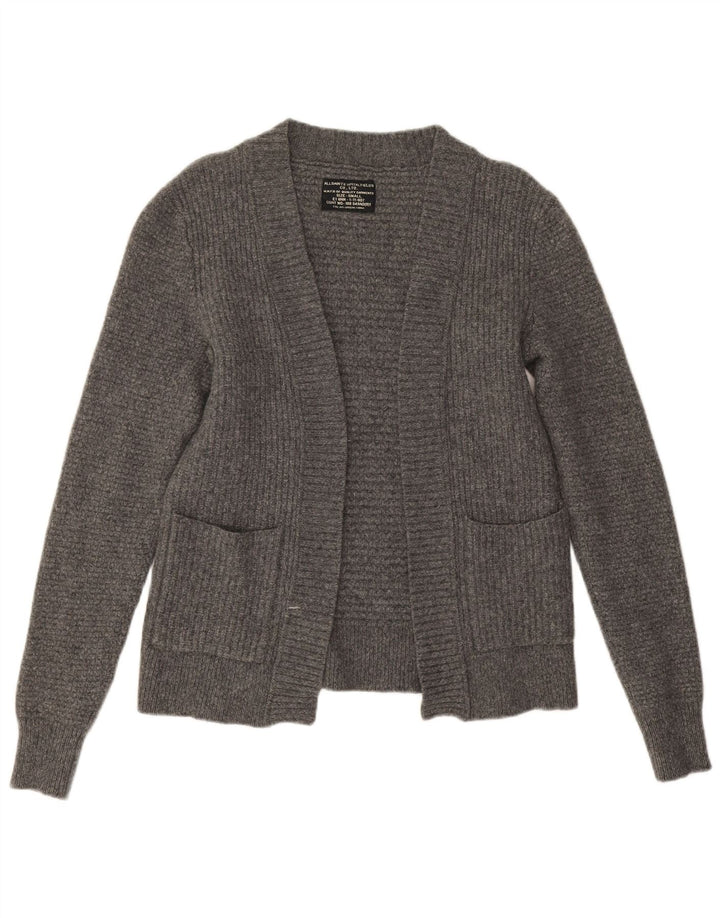 Svi sveti ženski otvoreni kardigan pulover UK 10 Small Grey Lambswool