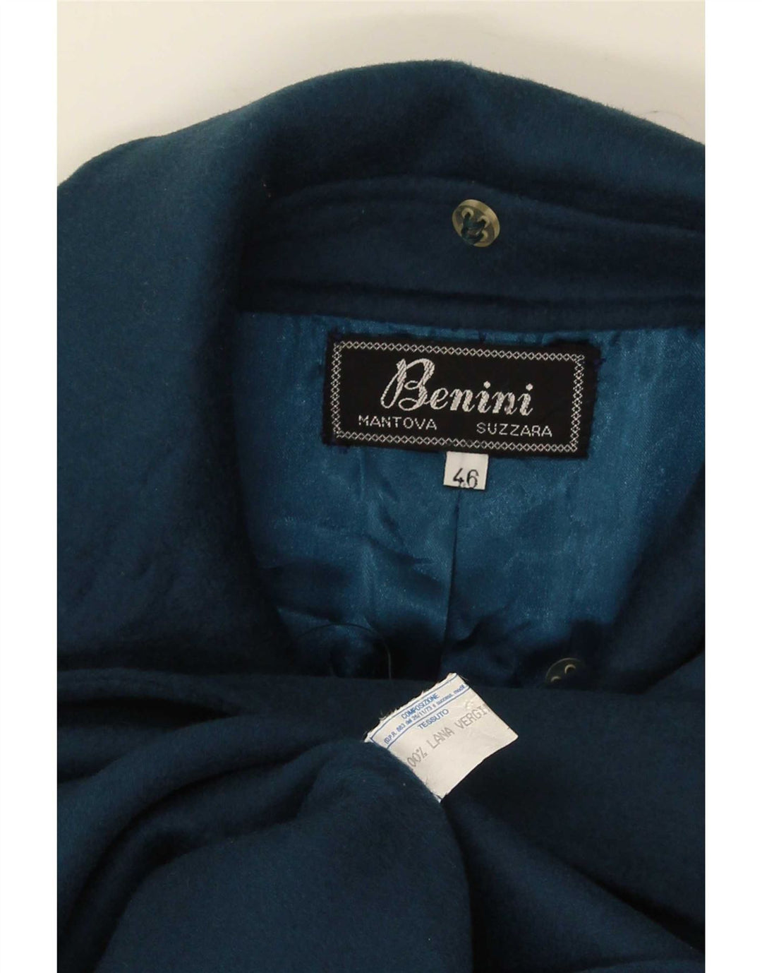 Vintage ženski kaput IT 46 velika tamnoplava vuna