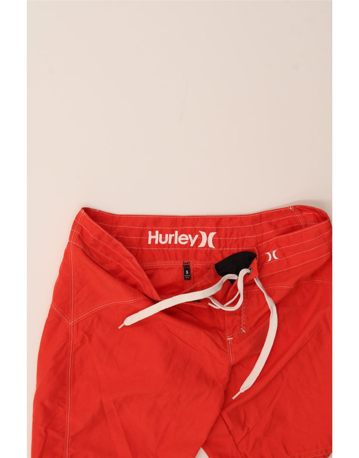 HURLEY Womens Graphic Swimming Shorts US 5 Small  Red Polyester Vintage Hurley and Second-Hand Hurley from Messina Hembry 