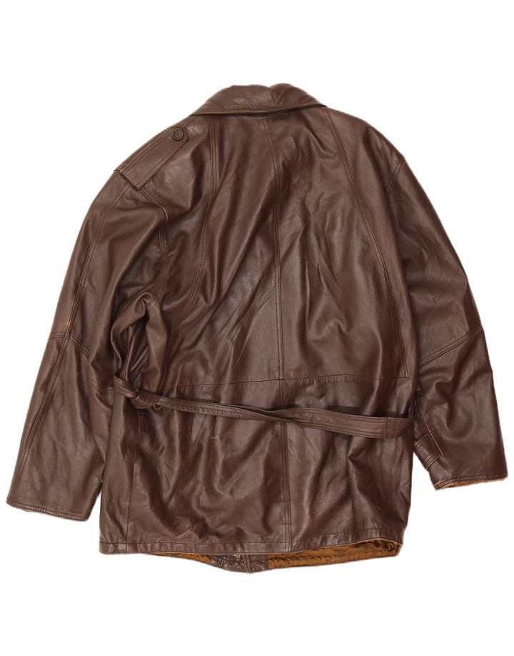 Vintage muška vojna kožna jakna IT 52 XL smeđa koža