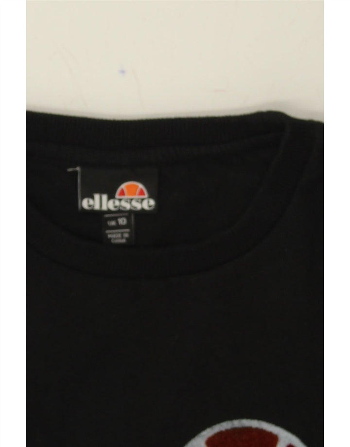 Womens Crop Graphic Sweatshirt Jumper UK 10 Small Vintage Ellesse and Second-Hand Ellesse from Messina Hembry 