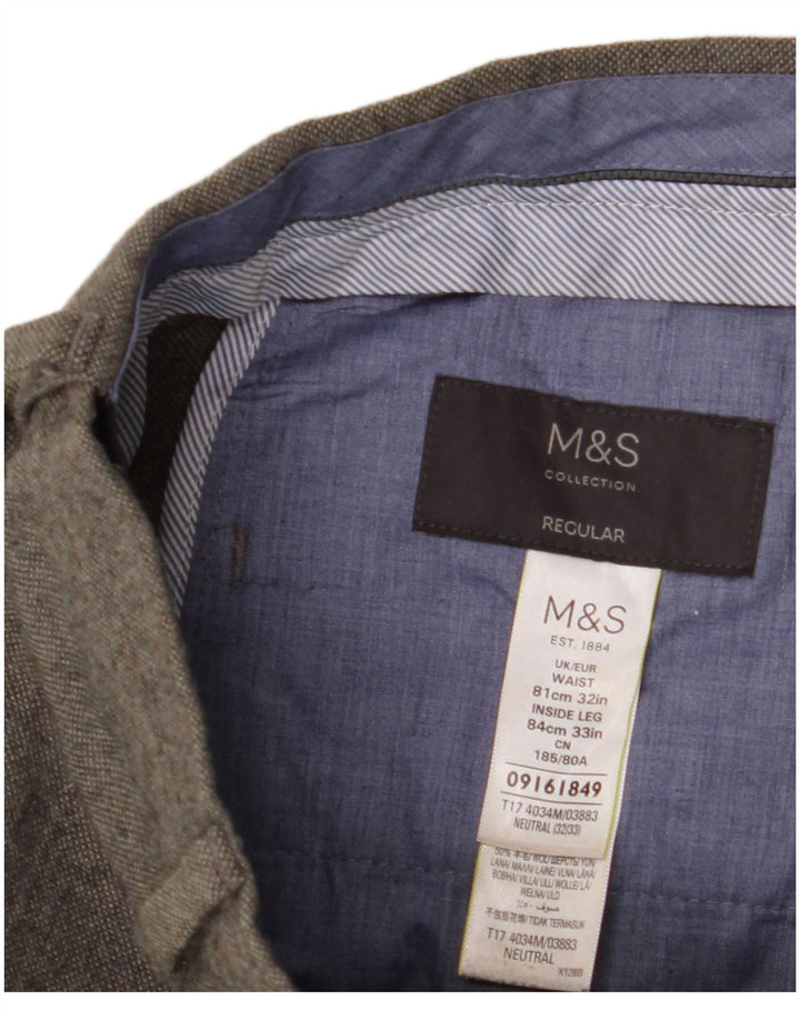 Marks & Spencer muške hlače ravnog odijela W32 L33 sivi poliester