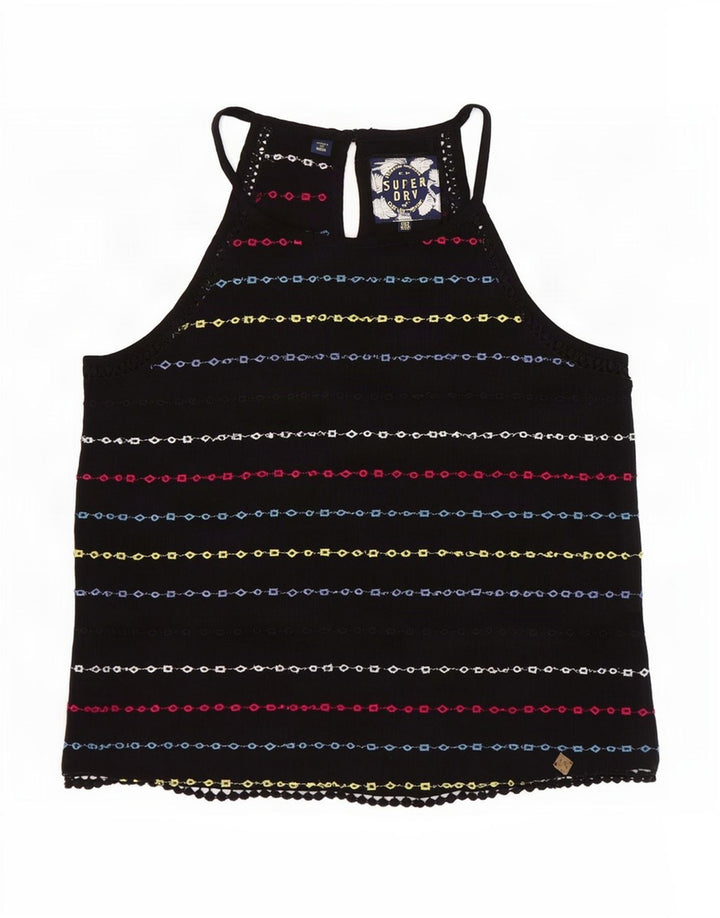 Superdry ženska majica s halterima UK 10 malih crnih pruga od viskoze