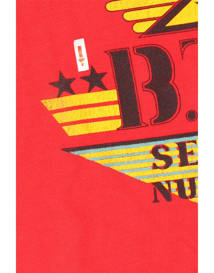 Vintage muški grafički džemper srednje crvene boje, pamuk