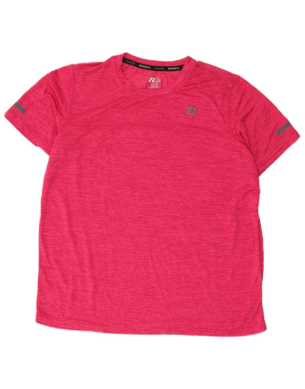 Russell Athletic Boys Dri-Power majica kratkih rukava 14-15 Years XL Pink Flected