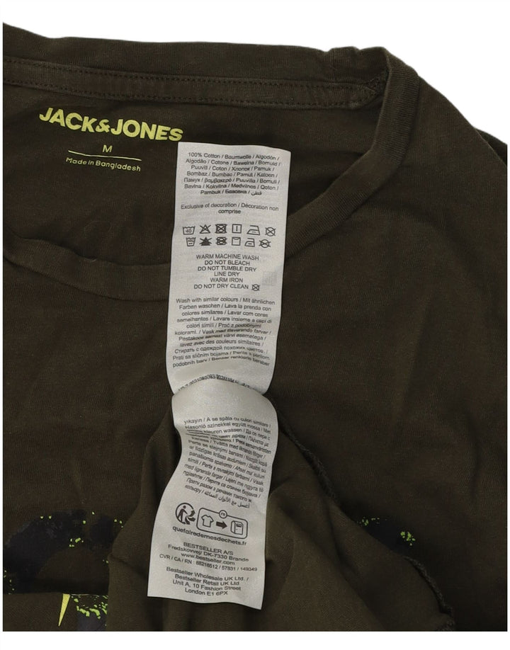 Jack & Jones muška majica kratkih rukava s grafičkim motivima, srednji kaki pamuk