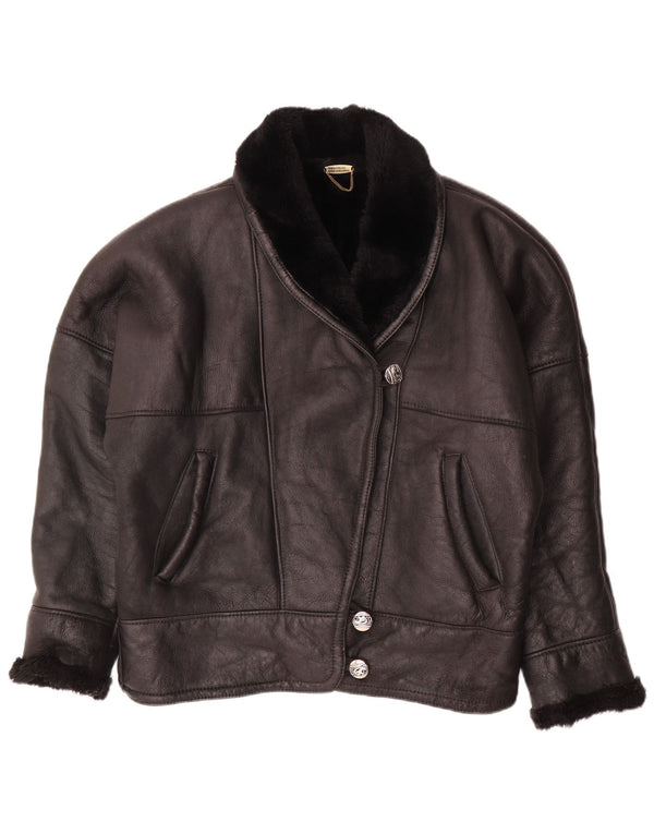 VINTAGE ženska prevelika jakna s šišama UK 18 XL, crna šiša