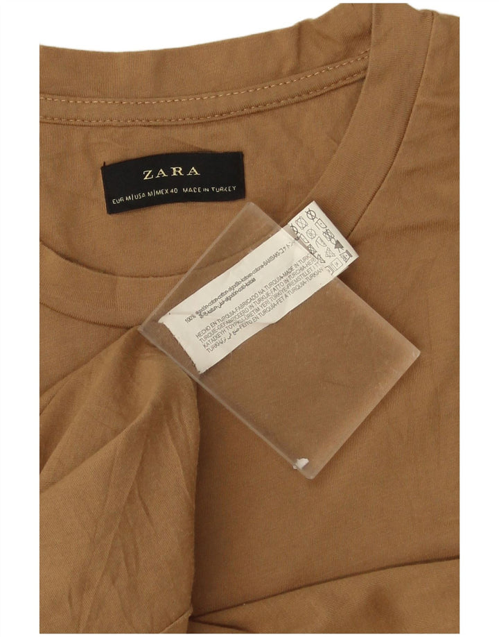 Zara muška majica kratkih rukava Srednje bež pamuk