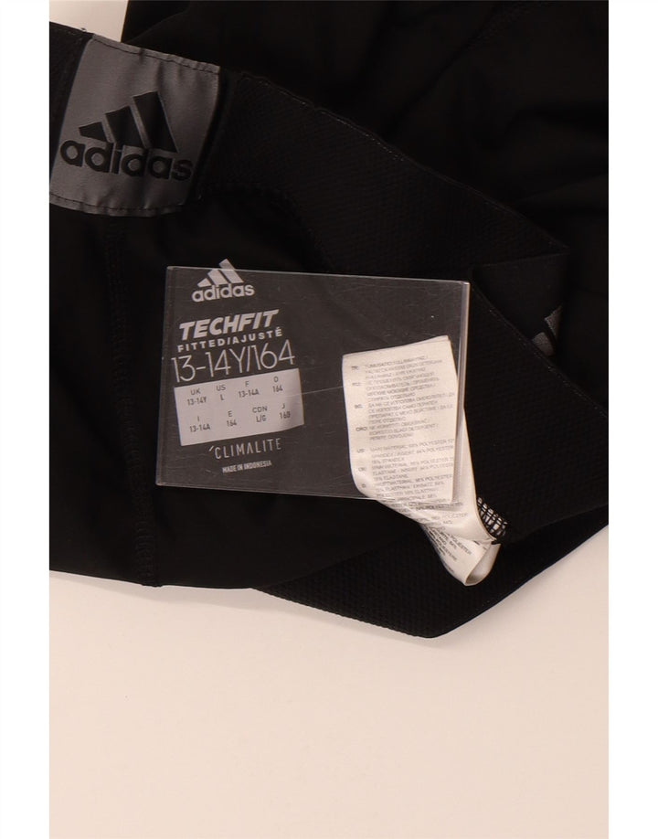 Adidas Boys Climalite Graphic Leggings 13-14 Years Black Poliester