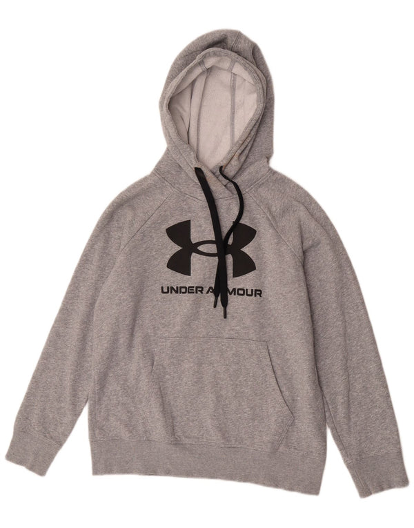 Under Armour Ženska velika majica s kapuljačom s kapuljačom UK 10 Mali sivi pamuk
