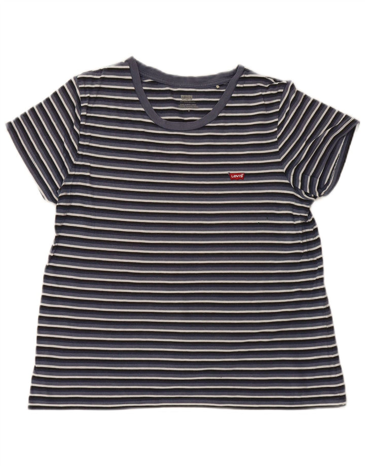 Levi's ženska majica kratkih rukava UK 12 srednje tamnoplave pruge