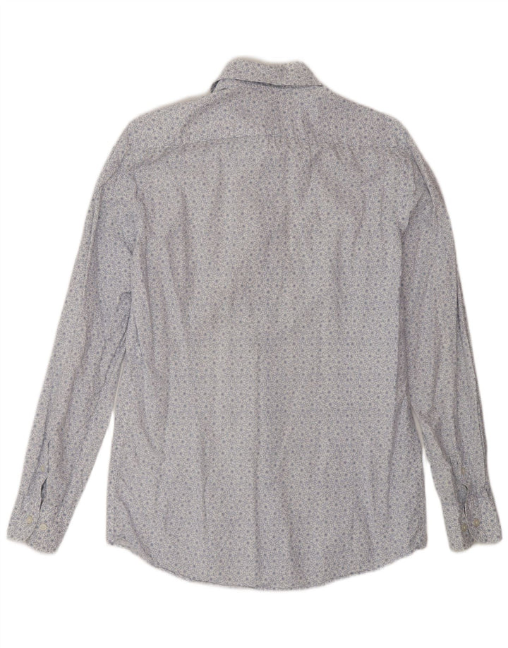 Massimo Dutti Mens Shirt Small White Floral Cotton