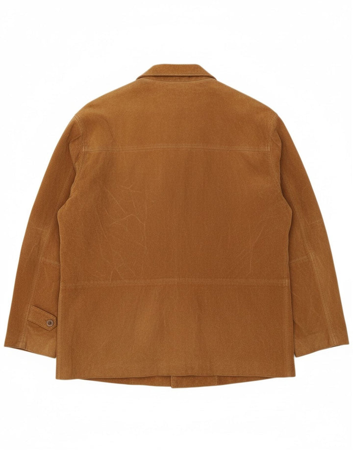 KAFFE Womens Suede Jacket UK 18 XL Brown Leather