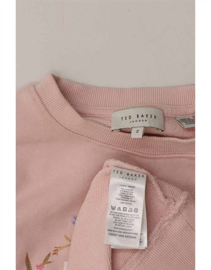 Ted Baker Ženska majica s velikim grafičkim motivima, veličina 2, mala ružičasta