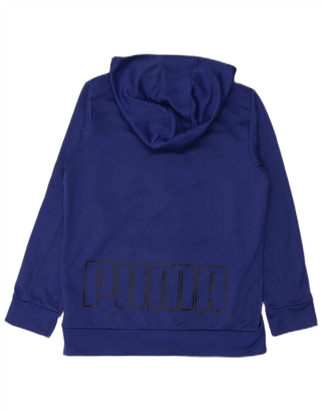 PUMA Boys Zip Hoodie Sweater 14-15 Years Large Navy Blue Polyester