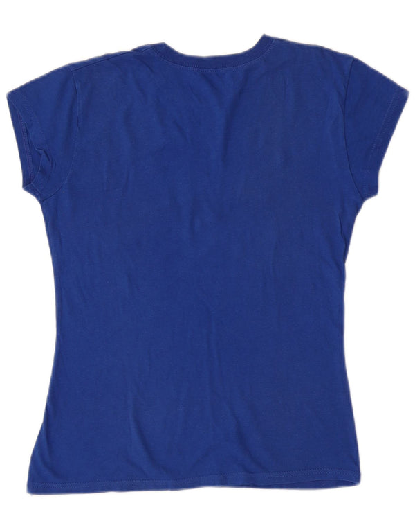 Hard Rock Cafe Womens New York Graphic T-Shirt Top UK 12 Medium Blue Cotton
