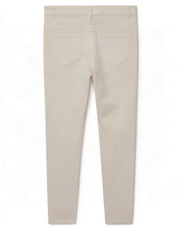Benetton Womens Skinny Casual Trousers UK 12 Medium W30 L27 White Cotton